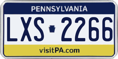 PA license plate LXS2266