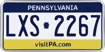 PA license plate LXS2267