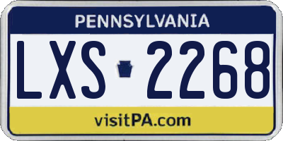 PA license plate LXS2268