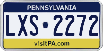 PA license plate LXS2272