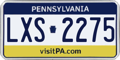 PA license plate LXS2275