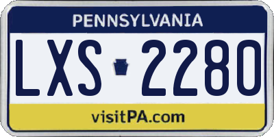 PA license plate LXS2280