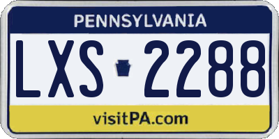 PA license plate LXS2288