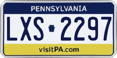 PA license plate LXS2297