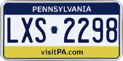 PA license plate LXS2298