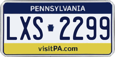 PA license plate LXS2299