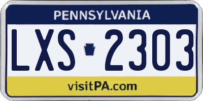 PA license plate LXS2303
