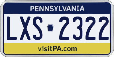 PA license plate LXS2322