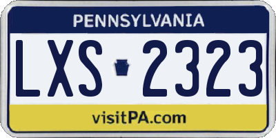 PA license plate LXS2323