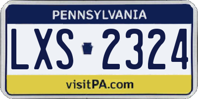PA license plate LXS2324