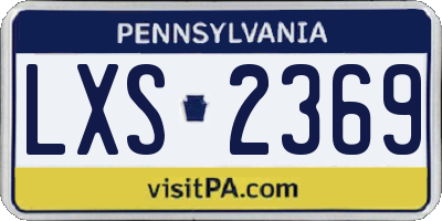 PA license plate LXS2369