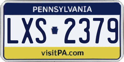 PA license plate LXS2379
