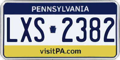 PA license plate LXS2382