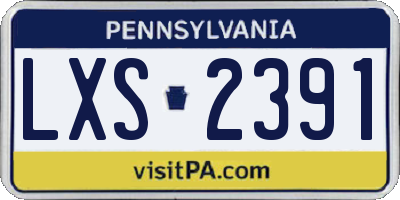 PA license plate LXS2391