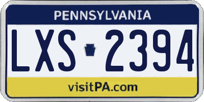 PA license plate LXS2394