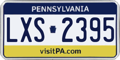 PA license plate LXS2395