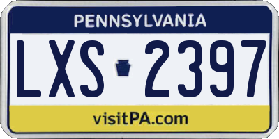PA license plate LXS2397