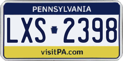 PA license plate LXS2398