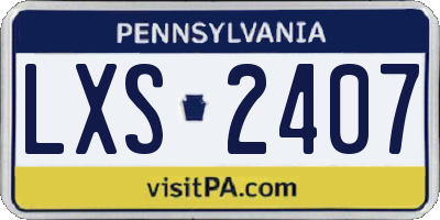 PA license plate LXS2407