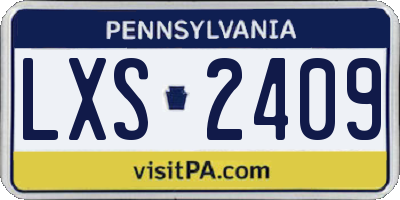 PA license plate LXS2409