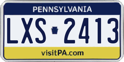 PA license plate LXS2413