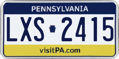 PA license plate LXS2415