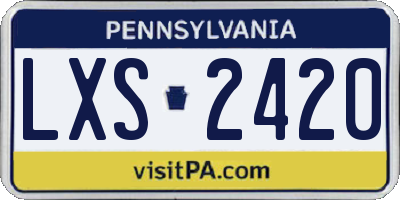 PA license plate LXS2420