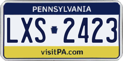 PA license plate LXS2423