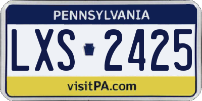 PA license plate LXS2425