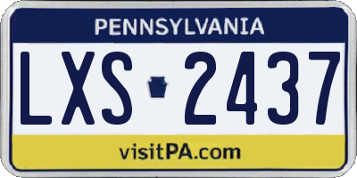 PA license plate LXS2437