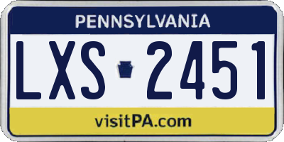 PA license plate LXS2451