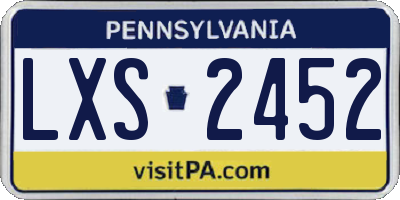 PA license plate LXS2452