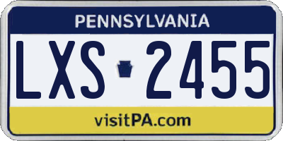 PA license plate LXS2455