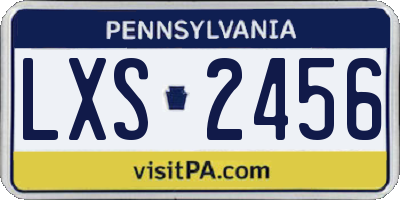 PA license plate LXS2456