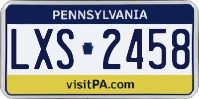 PA license plate LXS2458