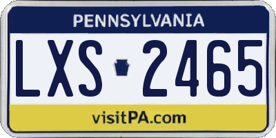 PA license plate LXS2465