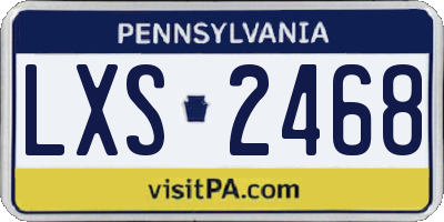 PA license plate LXS2468