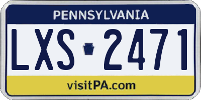 PA license plate LXS2471