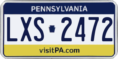 PA license plate LXS2472