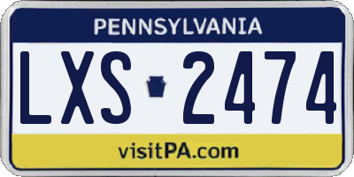 PA license plate LXS2474
