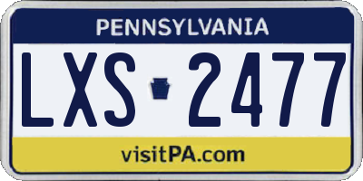 PA license plate LXS2477