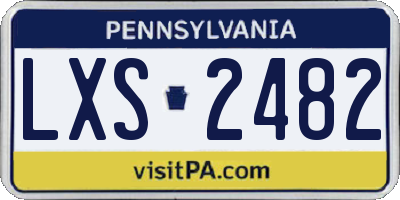 PA license plate LXS2482
