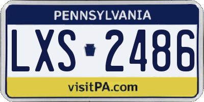 PA license plate LXS2486