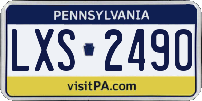 PA license plate LXS2490