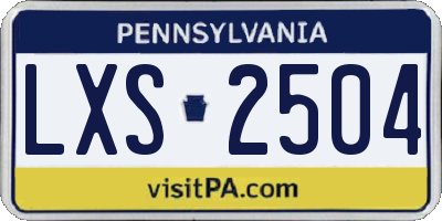PA license plate LXS2504