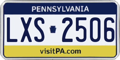 PA license plate LXS2506