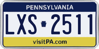 PA license plate LXS2511