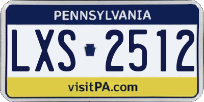 PA license plate LXS2512