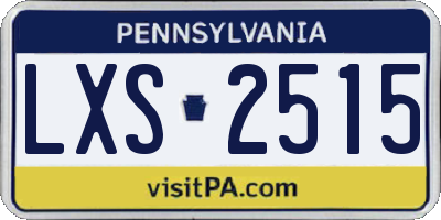 PA license plate LXS2515