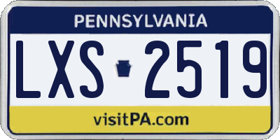 PA license plate LXS2519